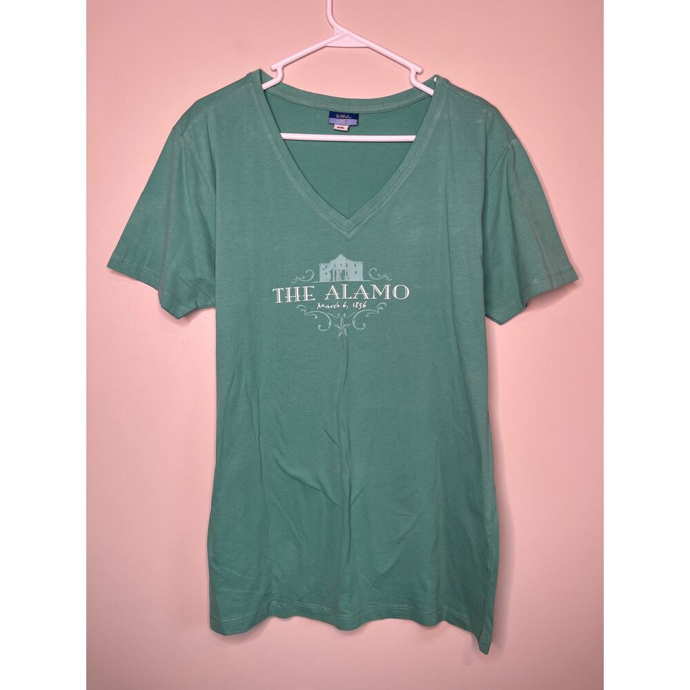 E.M.I The Alamo San Antonio Texas Tourist Destination Soft V Neck Shirt XXL